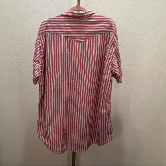PANHANDLE SLIM Men's Western Pearl-Snap Short-Sleeve Shirt Red and White neck 18 - Picture 7 of 7